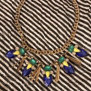 BaubleBar Rhinestone Tassel Statement Necklace